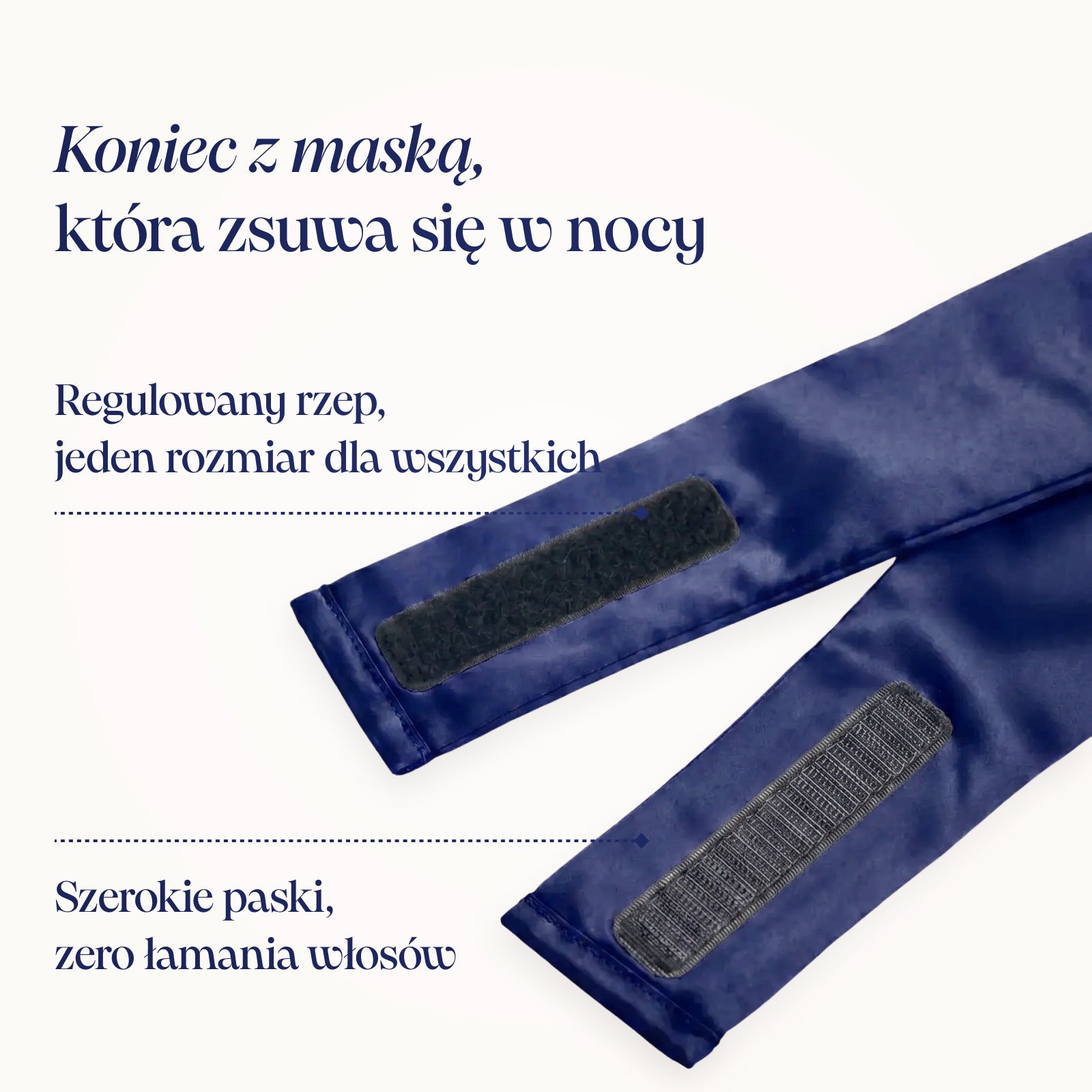 Midnight Blue Jedwabna Maska do Spania