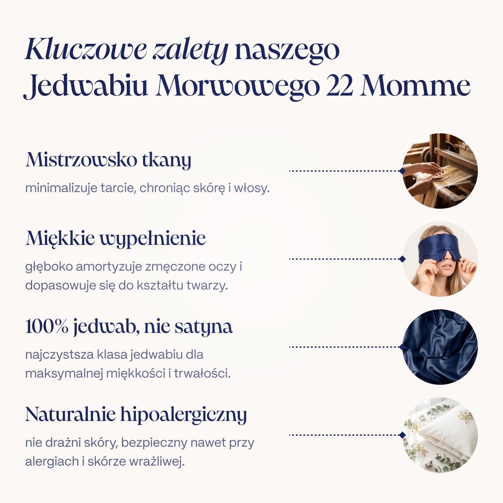 Midnight Blue Jedwabna Maska do Spania