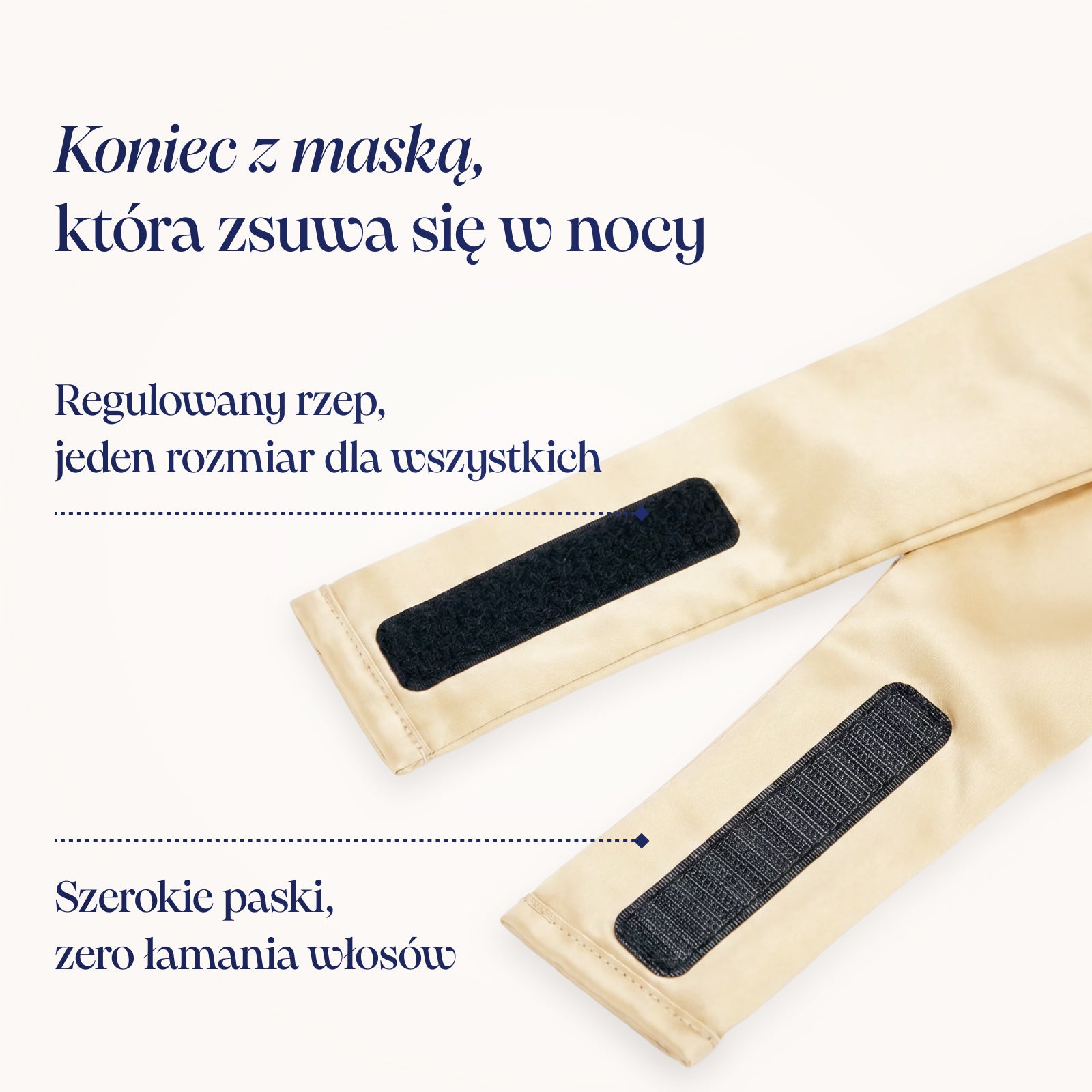 Champagne Gold Jedwabna Maska do Spania