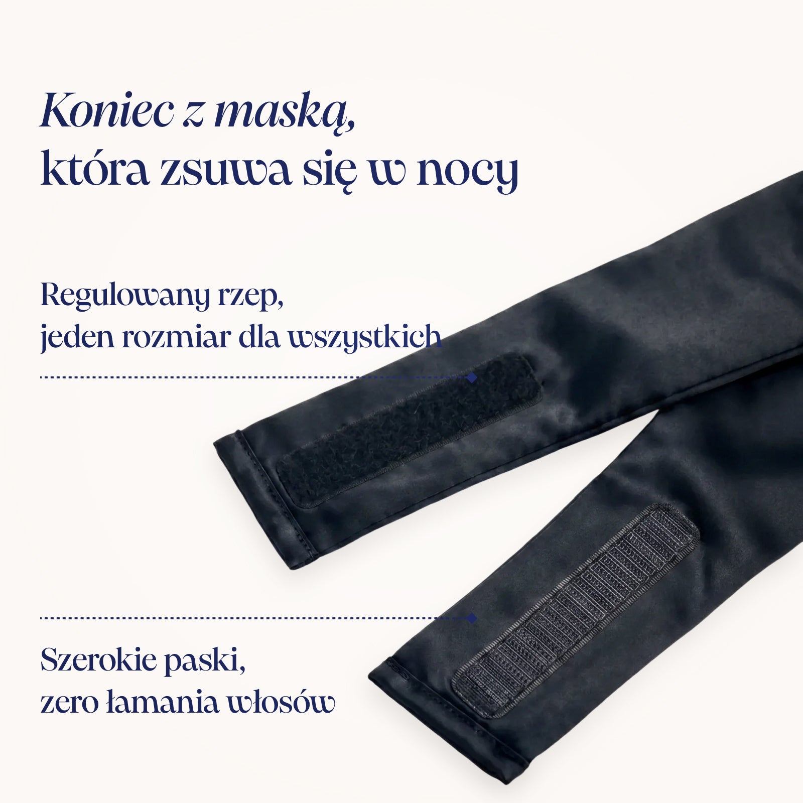 Classic Black Jedwabna Maska do Spania
