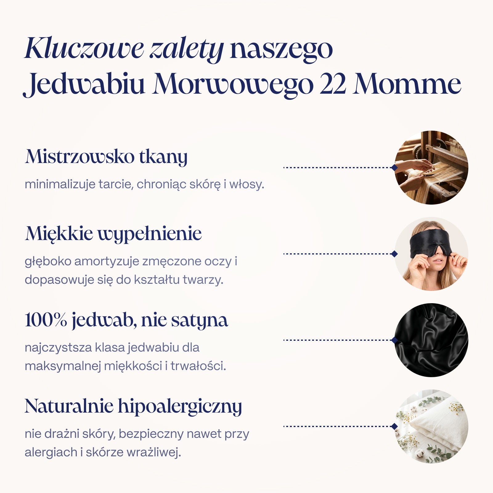 Classic Black Jedwabna Maska do Spania