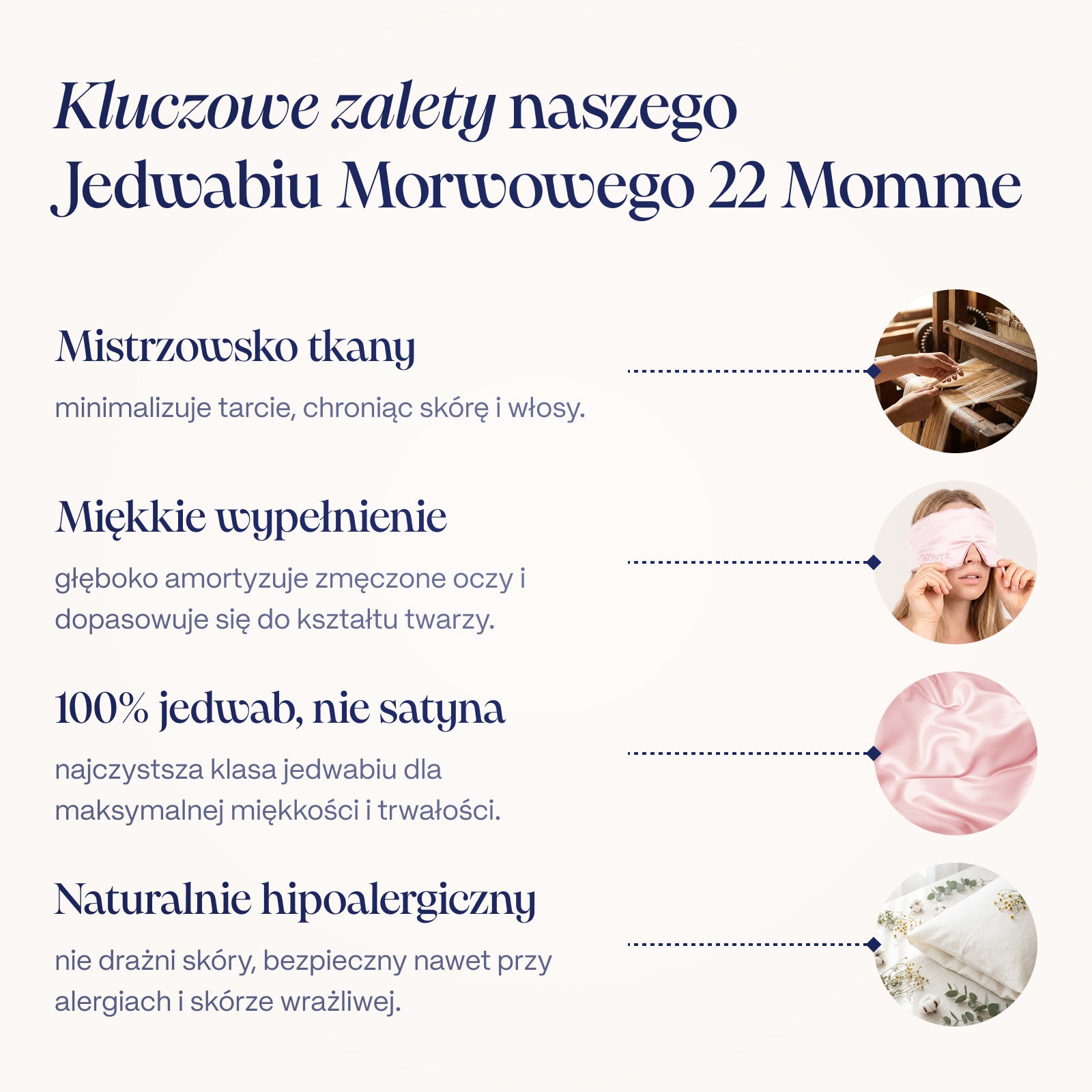 Rose Noir Jedwabna Maska do Spania